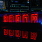 RGB Clock RGB Digital Clock E-sports Room Desktop Decoration Ambient Light (Wood Grain Base)