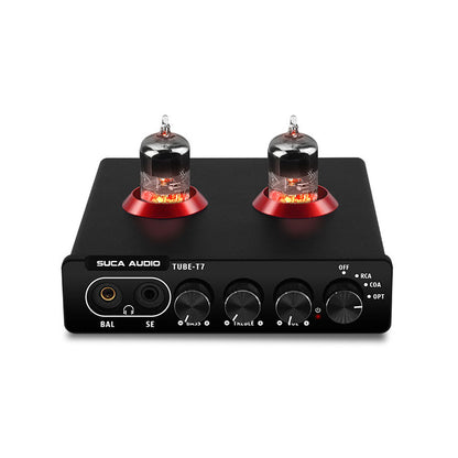 TUBE-T7 Headphone Amplifier 6J9 Electronic Tube Power Amplifier DAC Decoder Support Optical Fiber &amp; Coaxial &amp; RCA Input