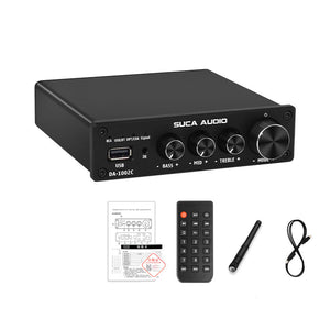 DA-1002C HiFi Digital Power Amplifier Support Bluetooth 5.0 &amp; USB &amp; Coaxial &amp; Optical Input without Power Adapter