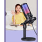 U850 Metal USB Microphone Kit USB Mic with RGB Light Round Base Stand for PC Livestreaming Game