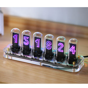 NovelLife Tube-RGB Pseudo Glow Tube Clock Desktop E-sports Room Decoration Gift for Boyfriend