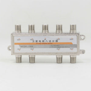 2038 8-way Satellite Splitter High Performance Power Divider 1 Input 8 Output 5-2400MHz for Satellite Splitter