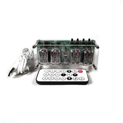 IN12 Nixie Tube Clock Retro Desktop Clock Digital Clock with Four IN12 Nixie Tubes &amp; Remote Control