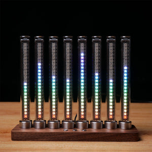SLCreateFFT Rhythm Light Music Spectrum Display Cyberpunk Gift w/ Walnut Base Supports Phone Control
