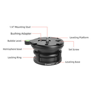 LB-68 Tripod Leveling Base Horizontal Adjustment Base for Panoramic Head and Heavy Equipment