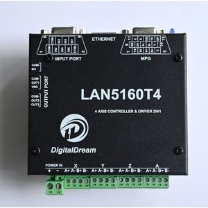 Mach3 LAN5160T4 4-Axis Control Board Ethernet Interface CNC Motion Controller &amp; Driver 2 in 1 for Engraving Machine