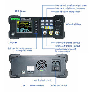 ET3360C 60MHz Two-channel Function Arbitrary Waveform Generator High Precision Frequency Meter with 2.4 inch LCD