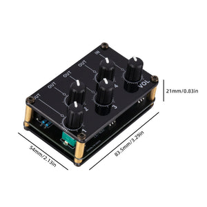 TM400 Stereo Audio Mixer Portable Passive Mixer 4-Channel 3.5mm Output and 1-Channel Independent Input