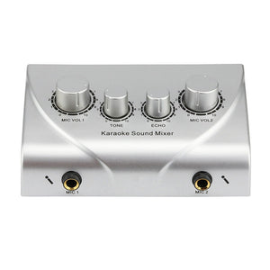 N1 Silvery Audio Mixer High Performance Mini Karaoke Sound Mixer with RCA and 6.35mm Interface