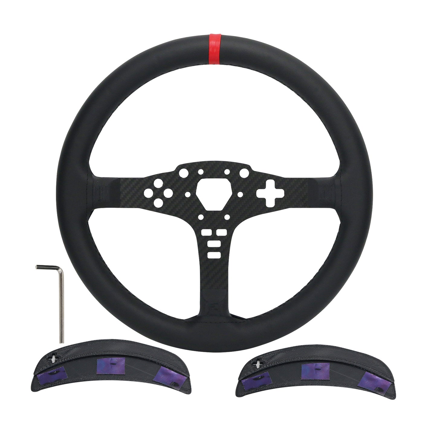 Simplayer 33CM/13" Racing Steering Wheel (with Cow Leather) PC SIM Racing Accessory Suitable for MOZA R5