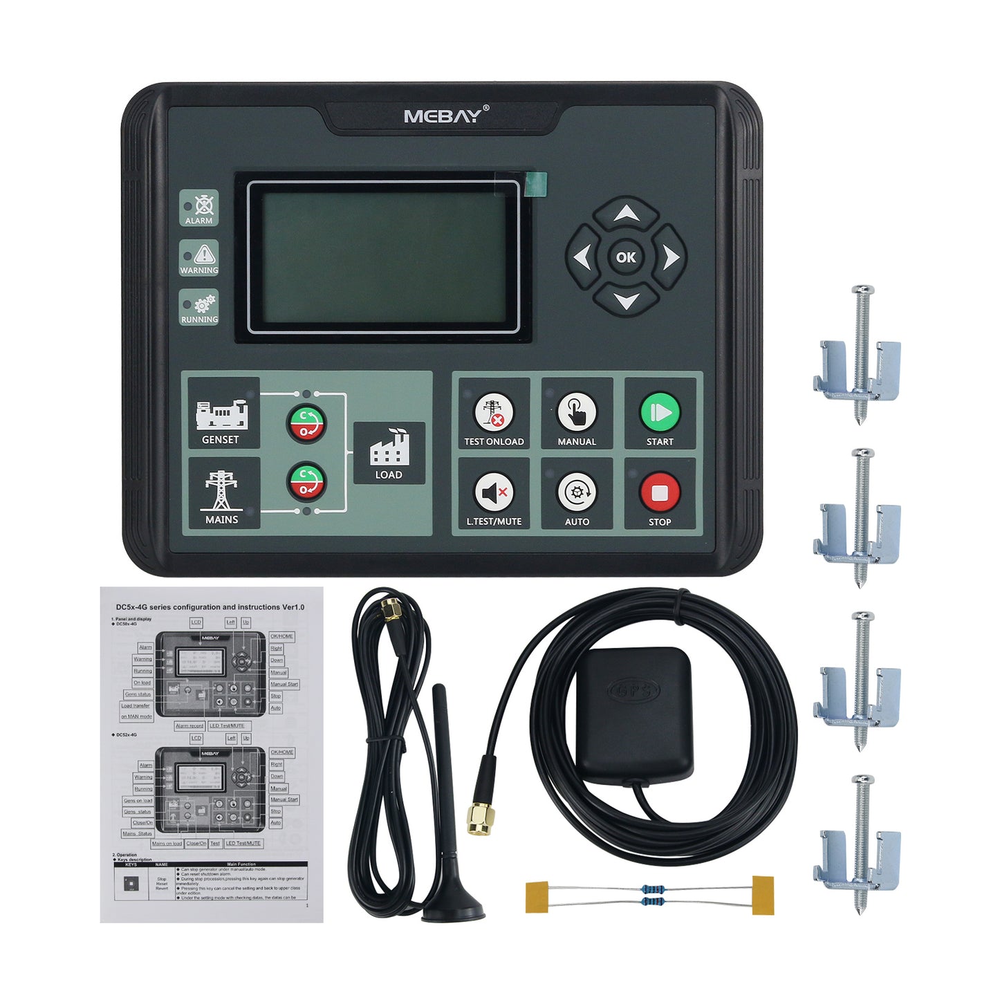 MEBAY DC52CR-G4G Genset Controller Generator Controller Mains Monitoring and AMF for Diesel Gasoline