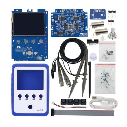 WAVE2 DIY Kit Digital Oscilloscope 2-Channel 0-200KHz Signal Generator Unassembled 2.4&quot; Touch Screen