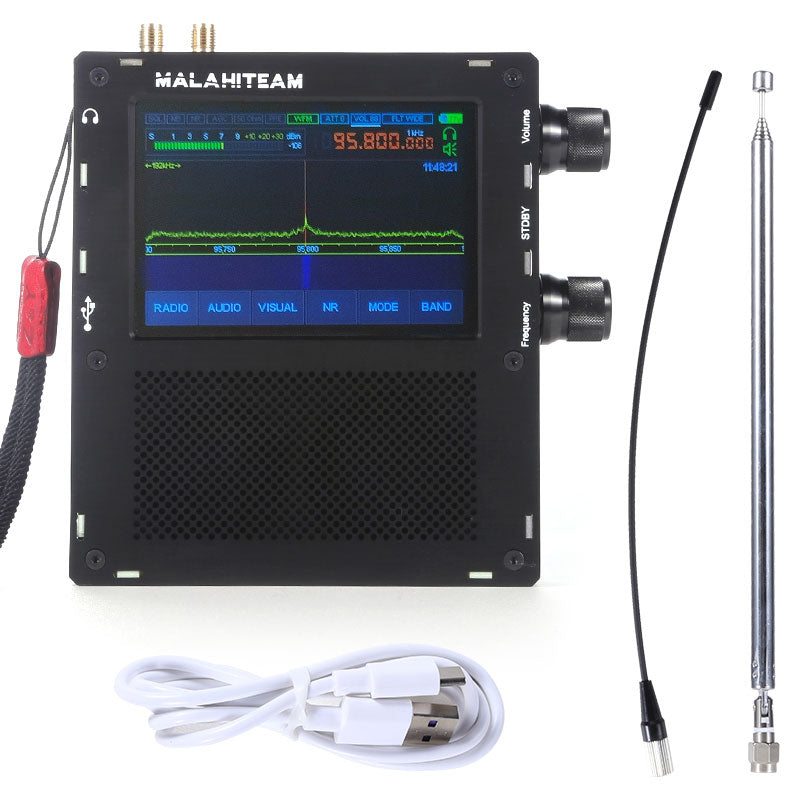 DSP2 2.20C DSP Radio 10KHz-380MHz and 403.3MHz-2GHz SDR Receiver with 3.5-Inch Touch LCD for Malahiteam