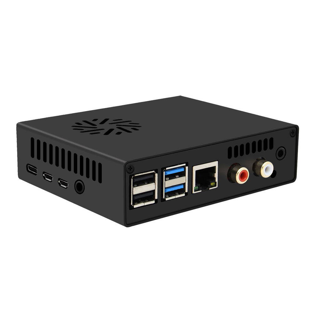 Geekworm DACPi DAC Audio Player Kit Audio Decoder w/ NUC Style Aluminum Alloy Case for Raspberry Pi 4 Model B