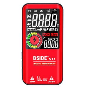 BSIDE S11 Rechargeable Smart Multimeter Tester AC DC Voltage Resistance Capacitance Tester Red