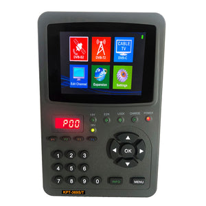 KPT-369S/T 3.5&quot; Combo Satellite Finder (S2+T2+C) Spectrum Analyzer Monitor (Protective Glass on LCD)