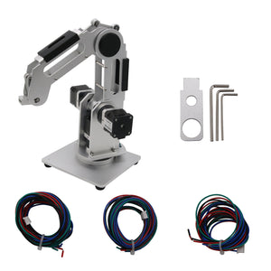 3-Axis Mechanical Robot Arm 3-DOF Robotic Arm + 3pcs 42 Gear Motors Aluminum Alloy 6061 Silver
