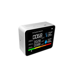 ZN-2CO7 White 8 In 1 Multifunctional Air Quality Detector for CO2 &amp; HCHO &amp; TVOC &amp; PM2.5 &amp; PM1.0 &amp; PM10 Detection