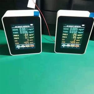 White 6 In 1 Multifunctional Intelligent Air Quality Detector with PM10 and CO Detection 100V - 240V