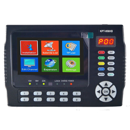 KPT-958HD 4.3&quot; HD Satellite Finder Satellite Signal Finder &amp; Monitor (with TV &amp; AV Input) Black