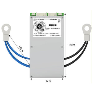7S to 16S 140A (Peak 320A) BMS Lithium Battery Protection Board with 3.8 Inch LCD Display Screen