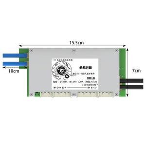 Double-layered 10-24S 120A (Peak 300A) BMS Lithium Battery Protection Board with 3.8" LCD Screen