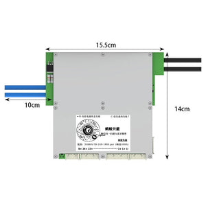 Single-layered 10-24S 180A (Peak 400A) BMS Lithium Battery Protection Board with 3.8" LCD Display