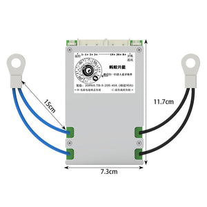8S-20S 40A (Peak 90A) BMS Lithium Battery Protection Board without 3.8 Inch LCD Screen Display