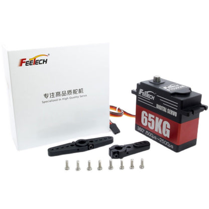 FEETECH FT6365M 65KG PWM Digital Servo Steel Gears 360 Degrees for Ship Models &amp; Model Aeroplanes
