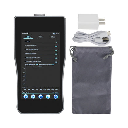 HP350C Economical Version Spectrum Lux Meter 380-780NM with 5&quot; Color Screen to Test LED Quality