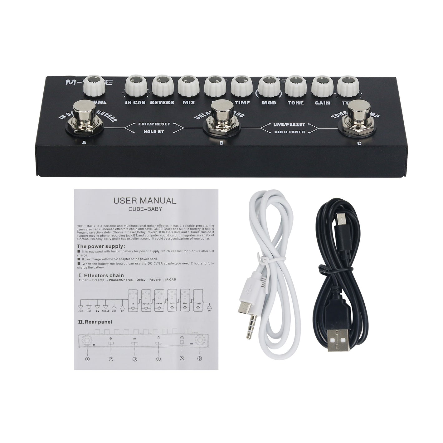 M-VAVE Cube Baby High Performance Electric Guitar Effects Pedal with Live and Preset Mode