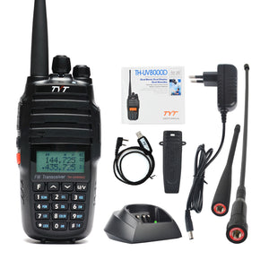 TH-UV8000D 10W 10KM VHF UHF Walkie Talkie Dual Band Radio Handheld Transceiver w/ Programming Cable