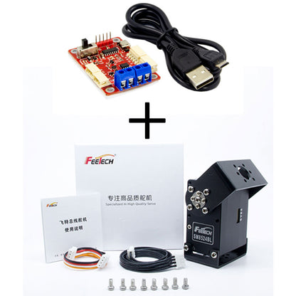 FEETECH SM8524BL 24V 85KG High Torque Servo RS485 360-Degree Bus Servo Steel Gears + Debugger Board