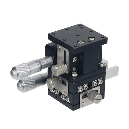 LD40-LM 40x40MM/1.6x1.6" XYZ Axis Sliding Stage Manual Sliding Table with Left-Handed Micrometer