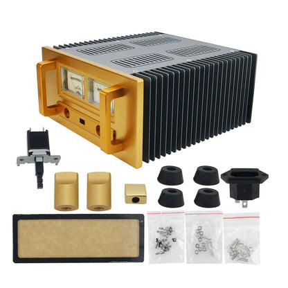 BZ-A15 Class A Power Amplifier Chassis Aluminum Enclosure DIY Amp Case with VU Meter Unassembled