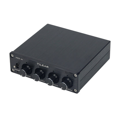 XZD-A1 Audio Signal Distributor Audio Distributor 1 Input 4 Output (Black Panel) With Gain Switch