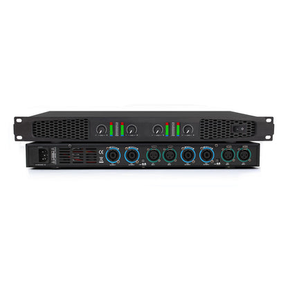 R40S 450Wx4 220V 1U Digital Power Amplifier Four Channel Amplifier Home Power Amp with Black Panel