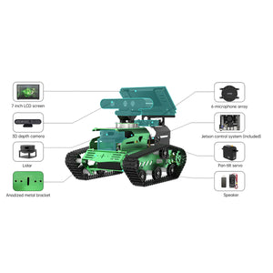 Hiwonder JetTank Assembled ROS Robot Car Robot Tank Car Starter Kit w/ Lidar Module for DIY Projects