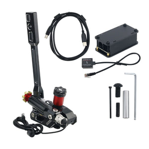 Conspit H2 Hydraulic Handbrake Racing Game SIM Simulator Hand Brake for SIM-racing Drivers for Fanatec Base-With Control Box(Red)