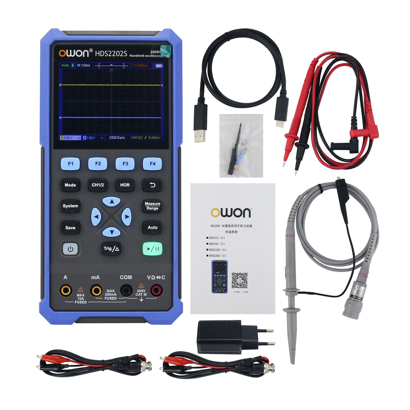 Owon HDS2202S Two Channel Digital Oscilloscope HDS200 Series High Performance Handled Digital Oscilloscope