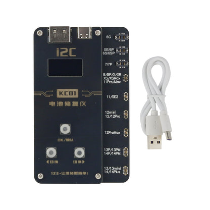 i2C KC01 Battery Repair Instrument Battery Repair Tool with 0.96" Screen for iPhone 6 to 14 Pro Max
