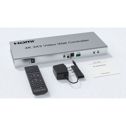 HDMI 4K 3x3 Video Wall Controller with 1 Input 9 Outputs Applied to LCD TV Stores Shows Events