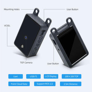 SiPEED 2.5M/8.2FT TOF 3D Depth Camera (MaixSense A010 with Screen) Suitable for MCU &amp; ROS Robot