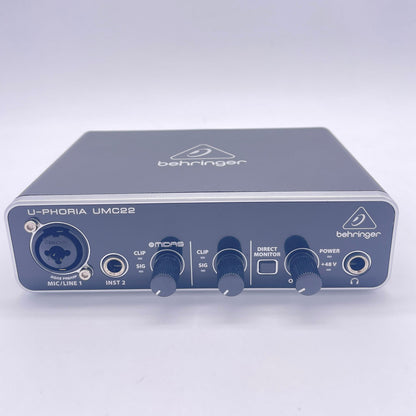 U-PHORIA UMC22 2x2 USB Audio Interface Original External Sound Card with Mic Preamp for Behringer
