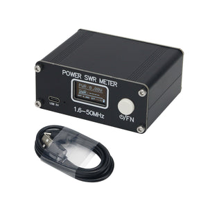 1.6-50MHz PWR SWR Meter POWER SWR METER 0.5-150W SWR Power Watt Meter Built-in Battery OLED Display