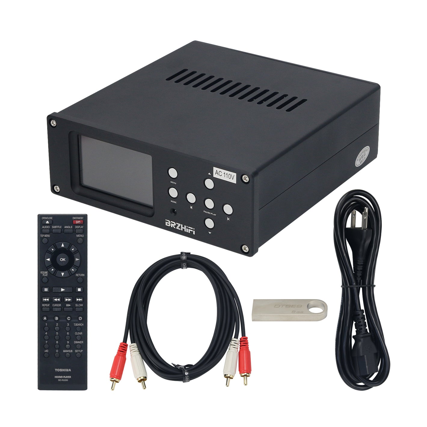 BRZHIFI Black DV20C DAC Decoder Digital and Turntable USB Flash Drive Lossless Music Player DSD Hard Decoding