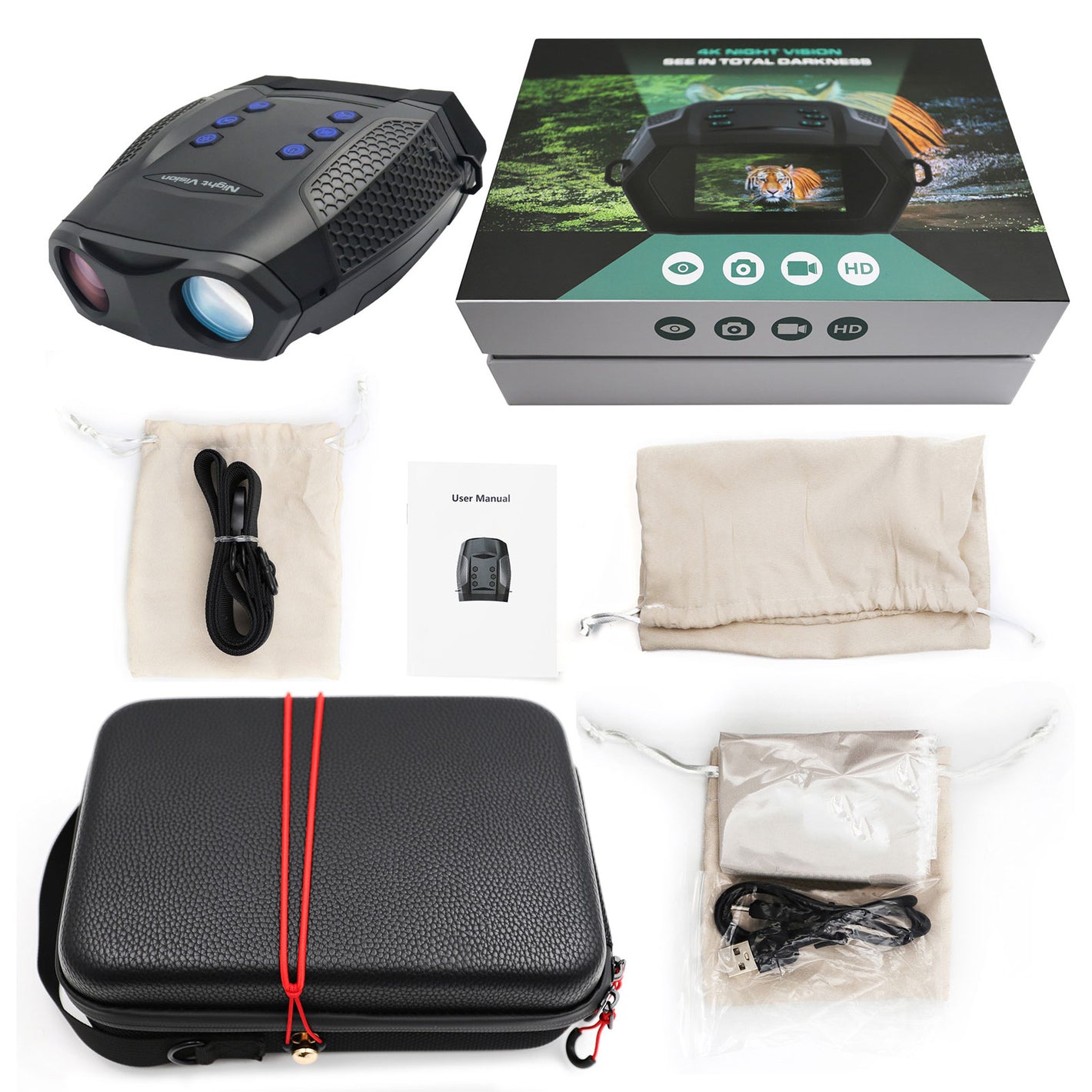 Z555 Night Vision Binocular 3-inch TFT Screen Low Light Full Color Night Vision Devices with 8X Digital Zoom