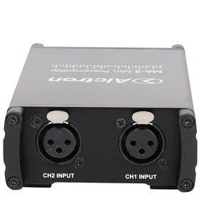 Alctron MA-2 Mic Preamplifier Mic Preamp for Dynamic &amp; Passive Ribbon Microphones Dual Mic Input
