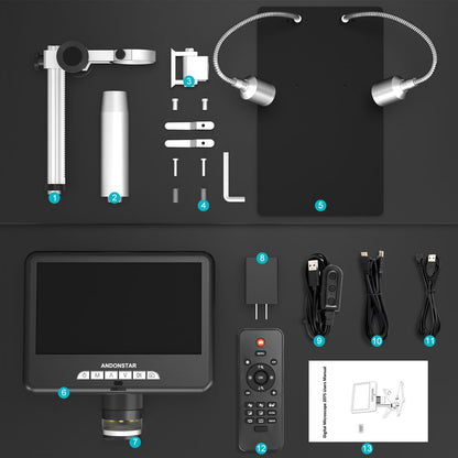 Andonstar AD207S 7-inch UHD Screen Digital Microscope for Electronics Soldering and Repairing