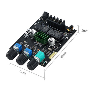 D50E TPA3116 2.0 Digital Power Amplifier with Treble and Bass Adjustment Stereo HiFi Bluetooth 5.0 50Wx2